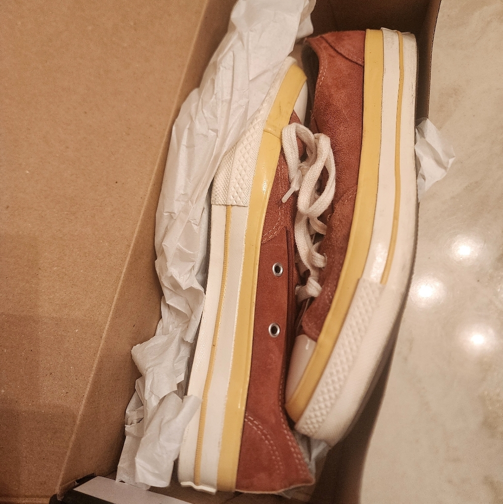 🍁Custom Converse Rust Yellow And White - Picture 7 of 7